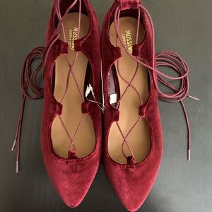 Mossimo burgundy lace up flats